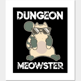 Dungeon Moewster Master Cat RPG DM Funny Gift For Him Her Posters and Art